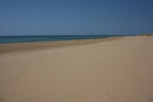 La spiaggia di Halikounas in una giornata di agosto